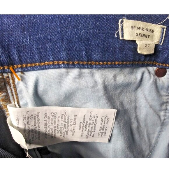 Madewell Jeans 9" Mid Rise Skinny Crop Sz 27 Medium Wash Denim Blue Jeans EUC - Picture 8 of 11